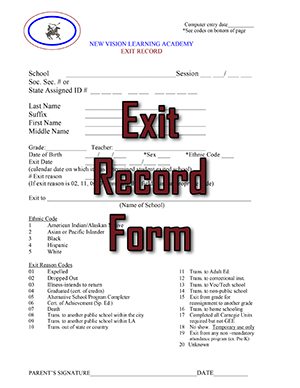Exit Record Form Thumbnail